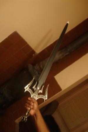 This my Sword. Iam going to use this to Chop off all of your necks.So Stay out of my way!