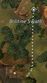 Brisban Wildlands - Possible (Random) - Brilitine Swath: South of the waypoint and immediately east of the Enrav Exploration Post point of interest on the cliff that overlooks the camp.