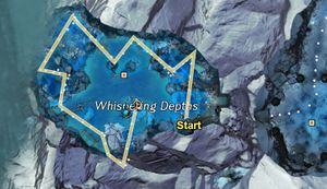 Lighting the Lair at Whispering Depths: See Mystery of Drakkar's Lair (puzzle) for entrance location