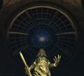 View of dome illustration above the statue