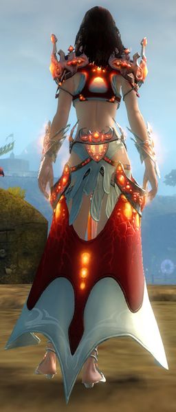 File:Flamekissed armor (historical) human female back.jpg