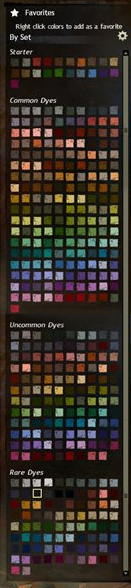 Guild Wars Dye Chart