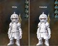 White dye versus Celestial dye on heavy armor.