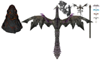 Size comparison of Elder Dragon and dragon champion models as of War Eternal. From left to right: Primordus (head), Kralkatorrik, Zhaitan (incomplete model), Zhaitan, Mordremoth, The Shatterer, Claw of Jormag, Tequatl, Shadow of the Dragon, Vlast, young Aurene.