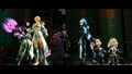 Marjory Delaqua, Kasmeer, Rama, Caithe, Taimi, and Gorrik in the Guild Wars 2: End of Dragons Gameplay Features trailer.