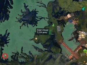 Map of Echovald Wilds Diver achievement.