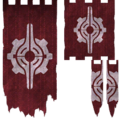 Render of some banners used by the guild.