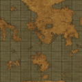 World map found in the Durmand Priory's library, showing the Unending Ocean.