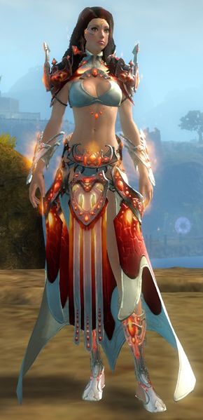 File:Flamekissed armor (historical) human female front.jpg