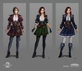 "Queensdale Academy Outfit drafts" concept art 01.jpg