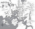 Map of Central Tyria from the novels mentioning Steamspur Bay.